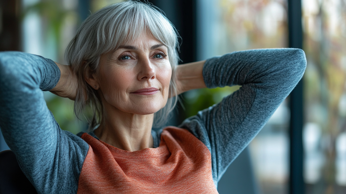 Група людей старшого віку після успішного тренування